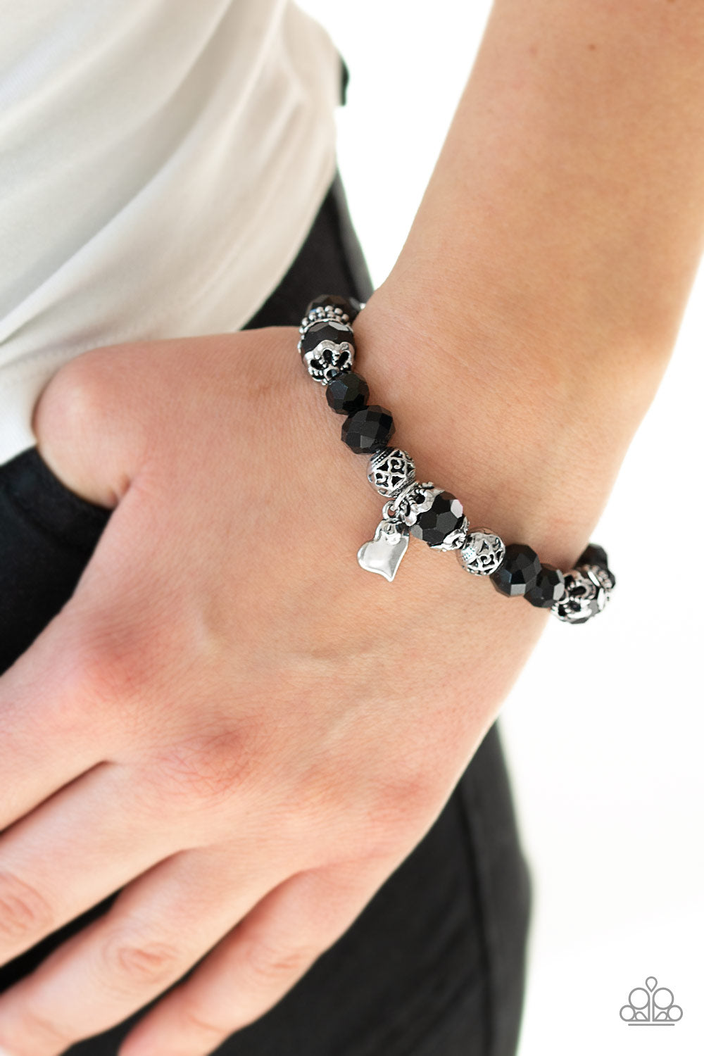 Paparazzi Accessories ✽ Right On The Romance - Black Bracelet✽Flat Rate Ship $4.50✽