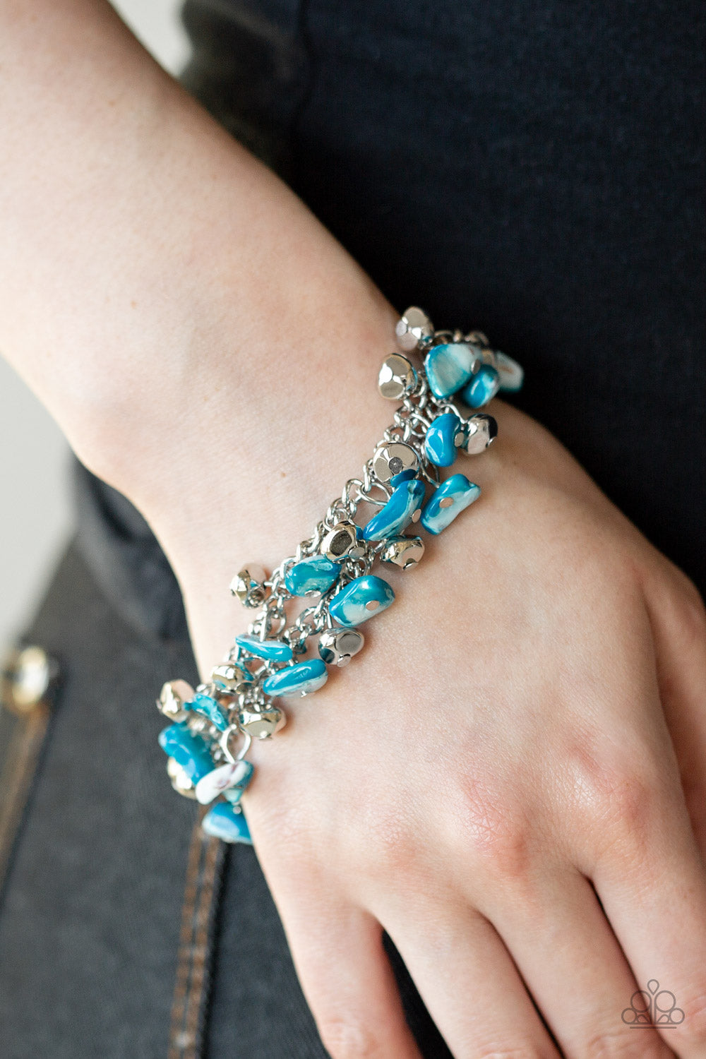 Paparazzi Accessories ✽ Plentiful Pebbles - Blue Bracelet✽Flat Rate Ship $4.50✽