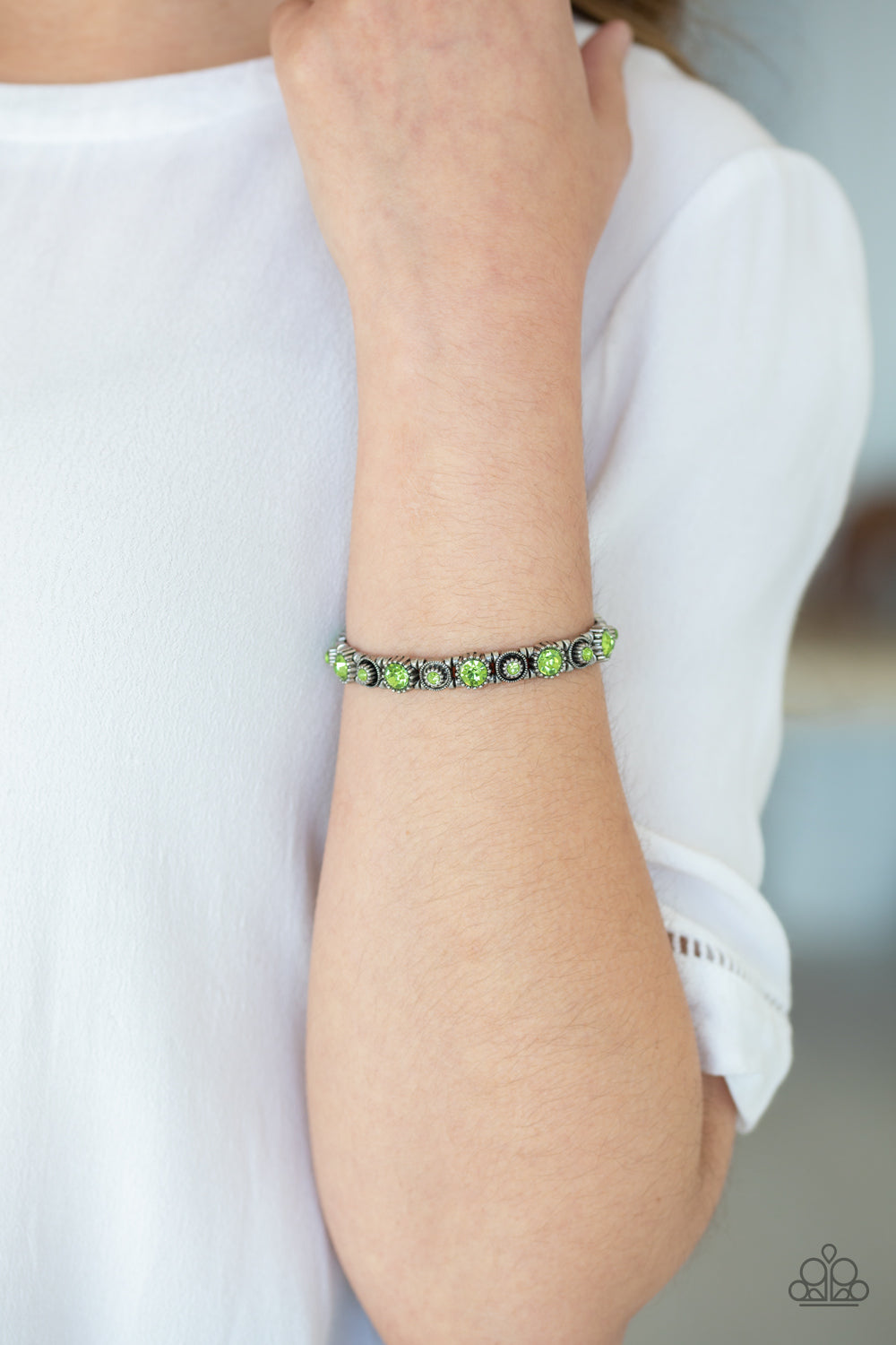 Paparazzi Accessories ✽ Heavy On The Sparkle - Green Bracelet✽Flat Rate Ship $4.50✽