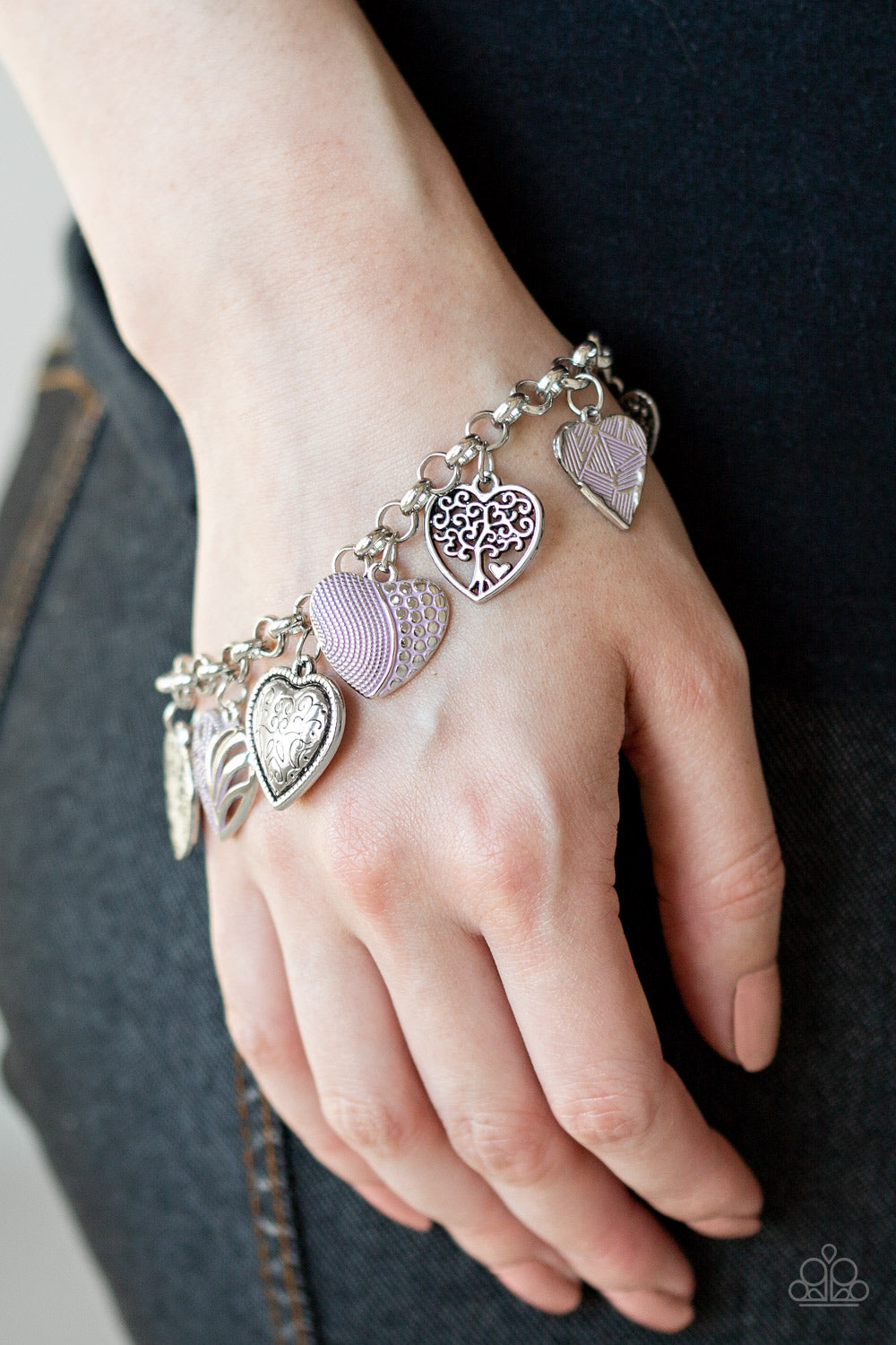 Paparazzi Accessories ✽ Garden Hearts - Purple Bracelet✽Flat Rate Ship $4.50✽