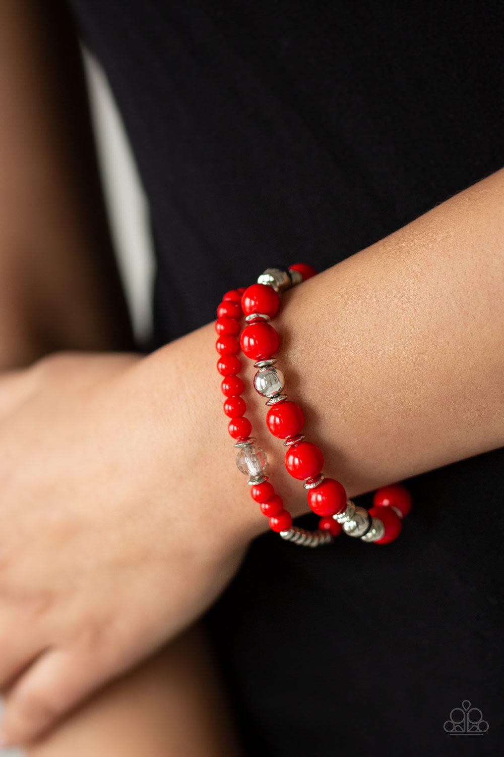 Paparazzi Accessories ✽ Colorful Collisions - Red Bracelet✽Flat Rate Ship $4.50✽