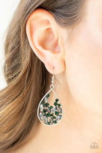 Load image into Gallery viewer, Paparazzi Accessories ✽ Cash or Crystal? - Green Earrings✽Flat Rate Ship $4.50✽