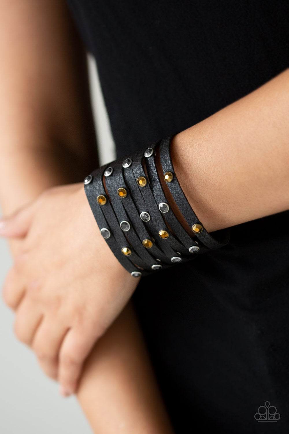 Paparazzi Accessories ✽ Go-Getter Glamorous - Black Bracelet✽Flat Rate Ship $4.50✽