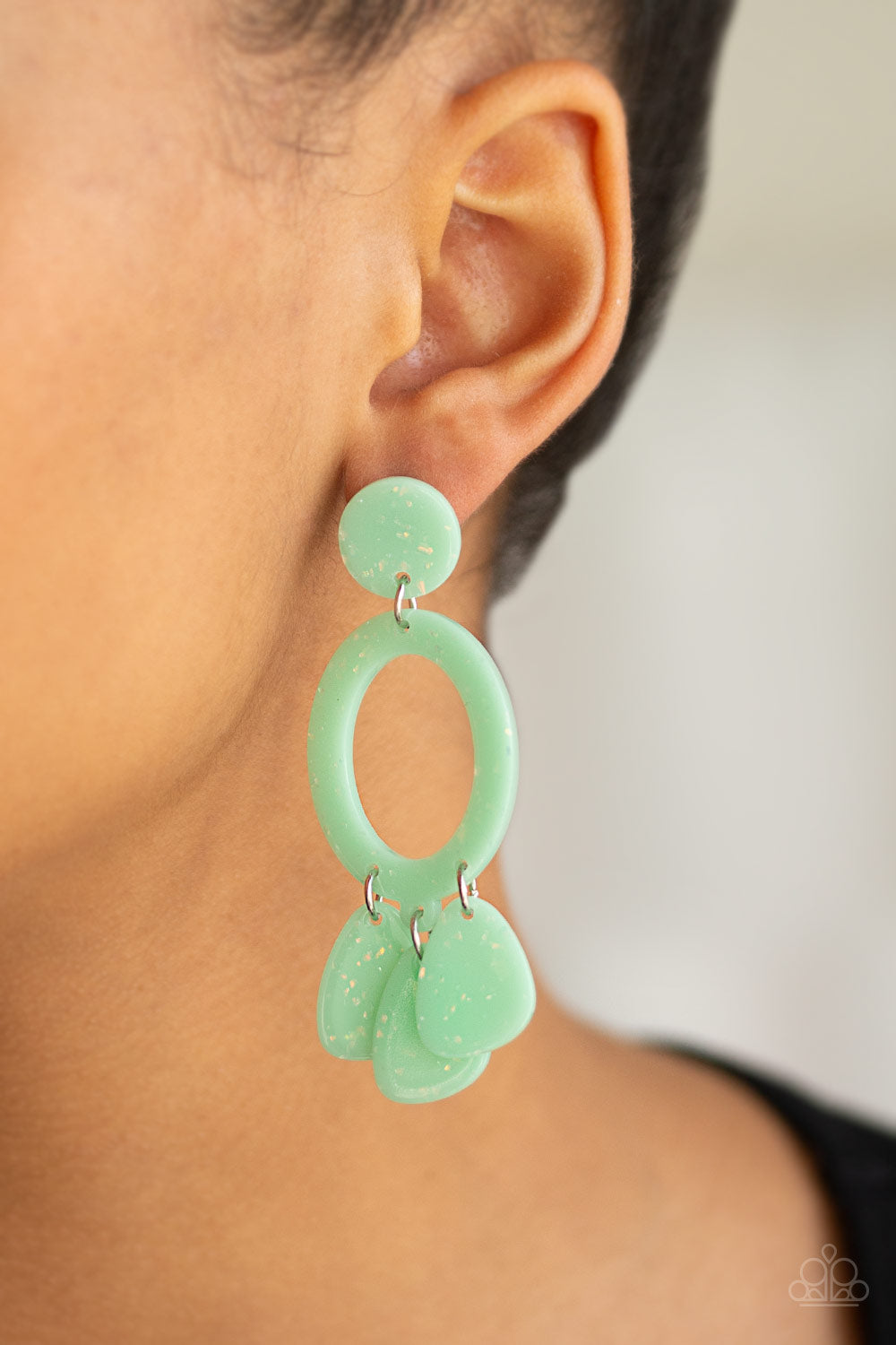 Paparazzi Accessories ✽ Sparkling Shores - Green Post Earrings✽Flat Rate Ship $4.50✽