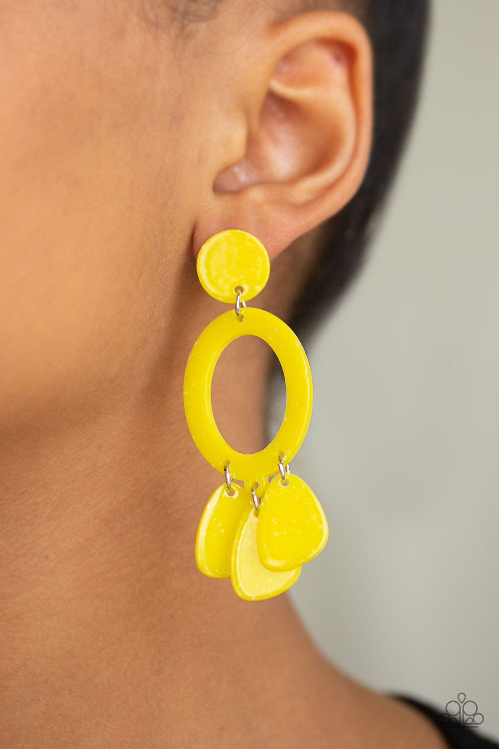 Paparazzi Accessories ✽ Sparkling Shores - Yellow Post Earrings✽Flat Rate Ship $4.50✽