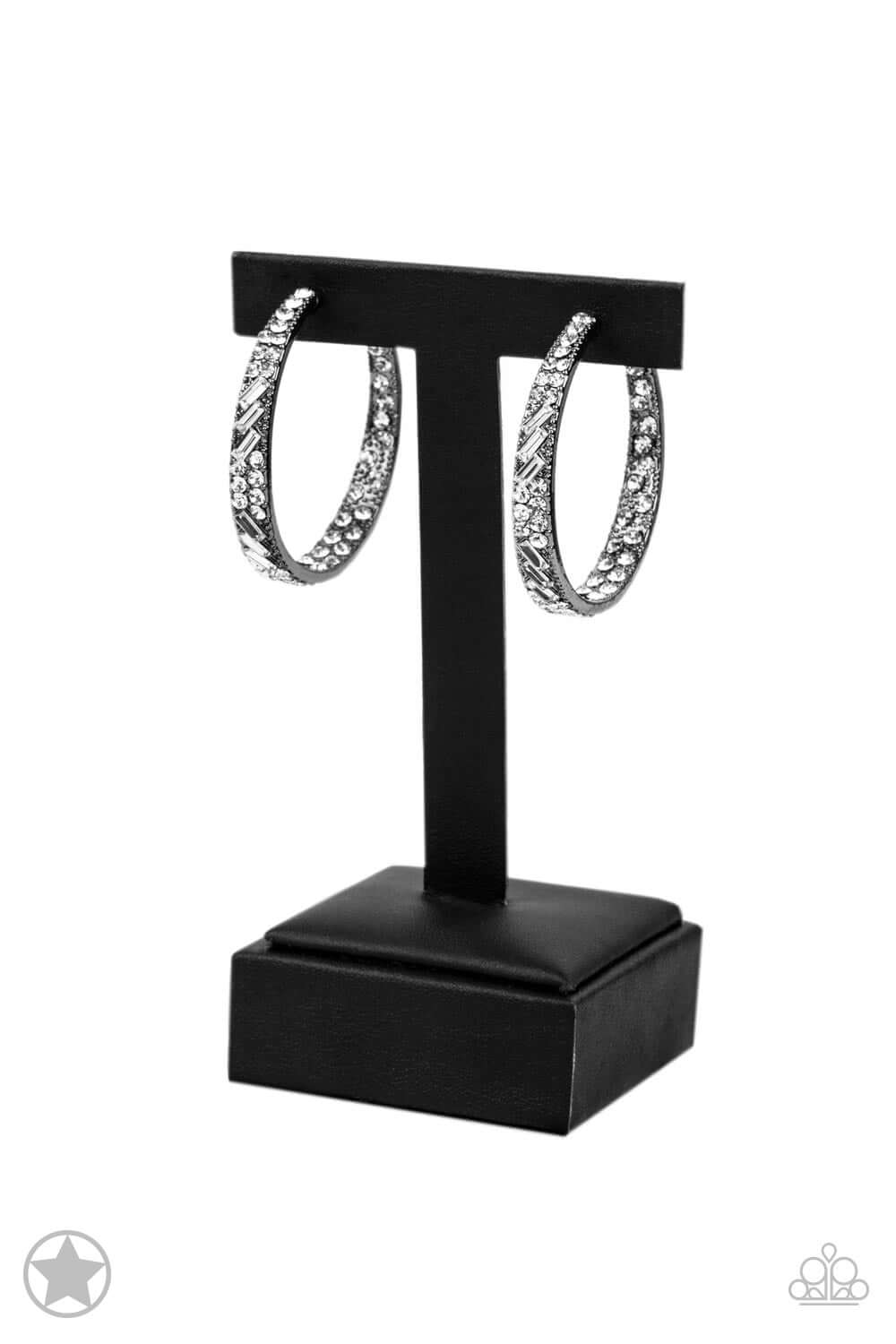 Paparazzi Accessories ✽ GLITZY By Association - Gunmetal Earrings✽Flat Rate Ship $4.50✽ - Image #4