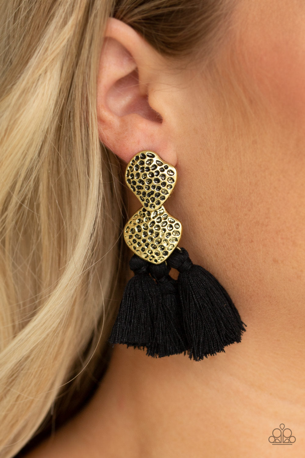 Paparazzi Accessories ✽ Tenacious Tassel - Black Post Earrings✽Flat Rate Ship $4.50✽