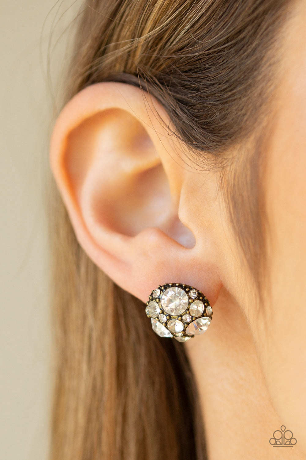Paparazzi Accessories ✽ Diamond Daze - Brass Post Earrings✽Flat Rate Ship $4.50✽