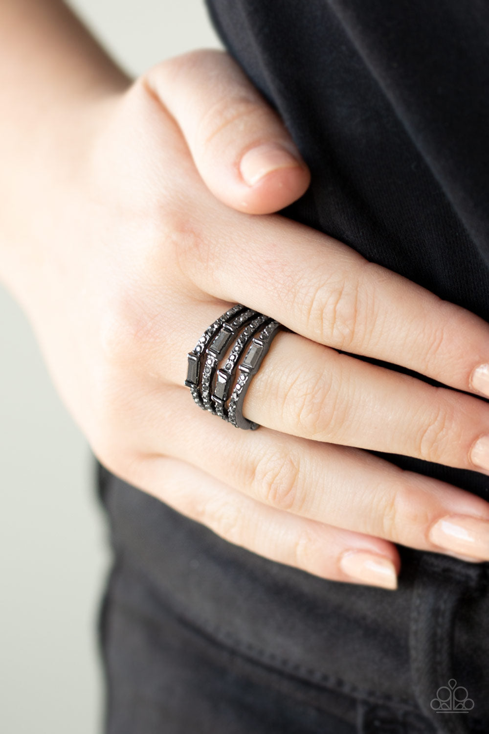 Paparazzi Accessories ✽ Royal Reflections - Black Ring✽Flat Rate Ship $4.50✽