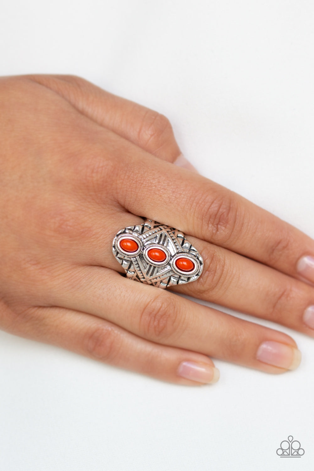 Paparazzi Accessories ✽ Mayan Motif - Orange Ring✽Flat Rate Ship $4.50✽