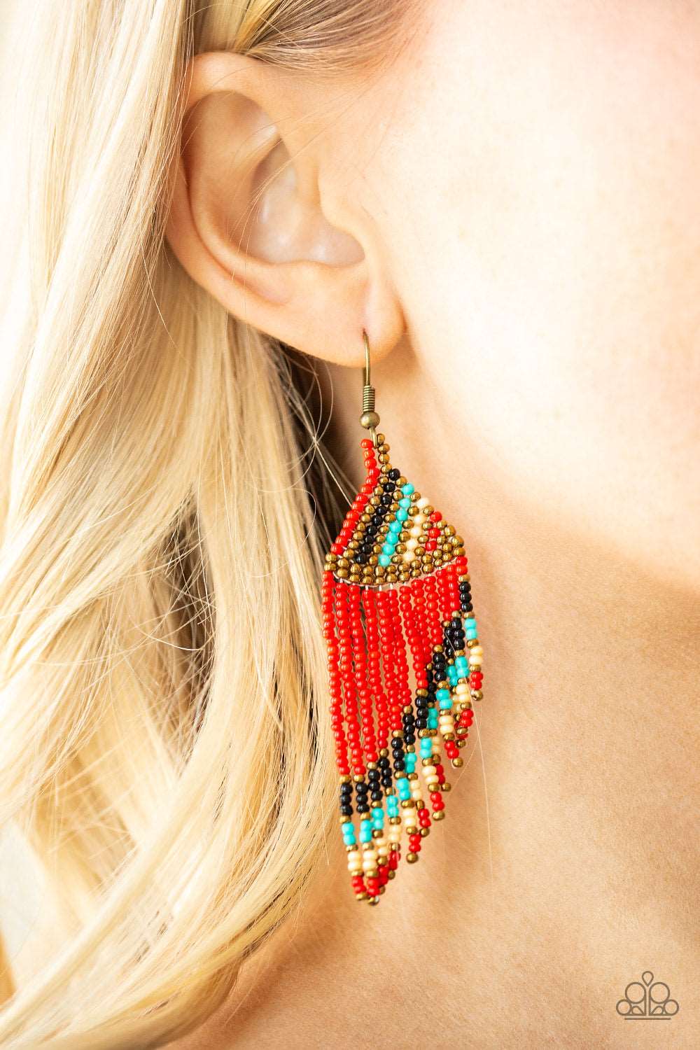 Paparazzi Accessories ✽ Bodaciously Bohemian - Red Earrings✽Flat Rate Ship $4.50✽