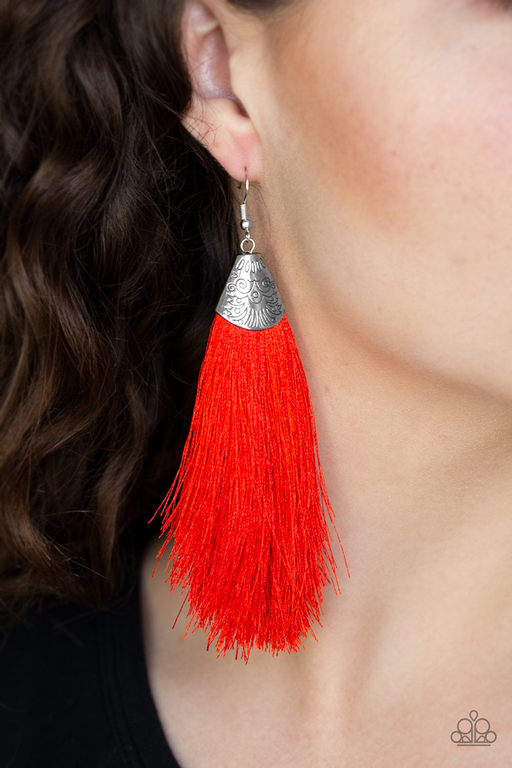Paparazzi Accessories ✽ Tassel Temptress - Red Earrings✽Flat Rate Ship $4.50✽