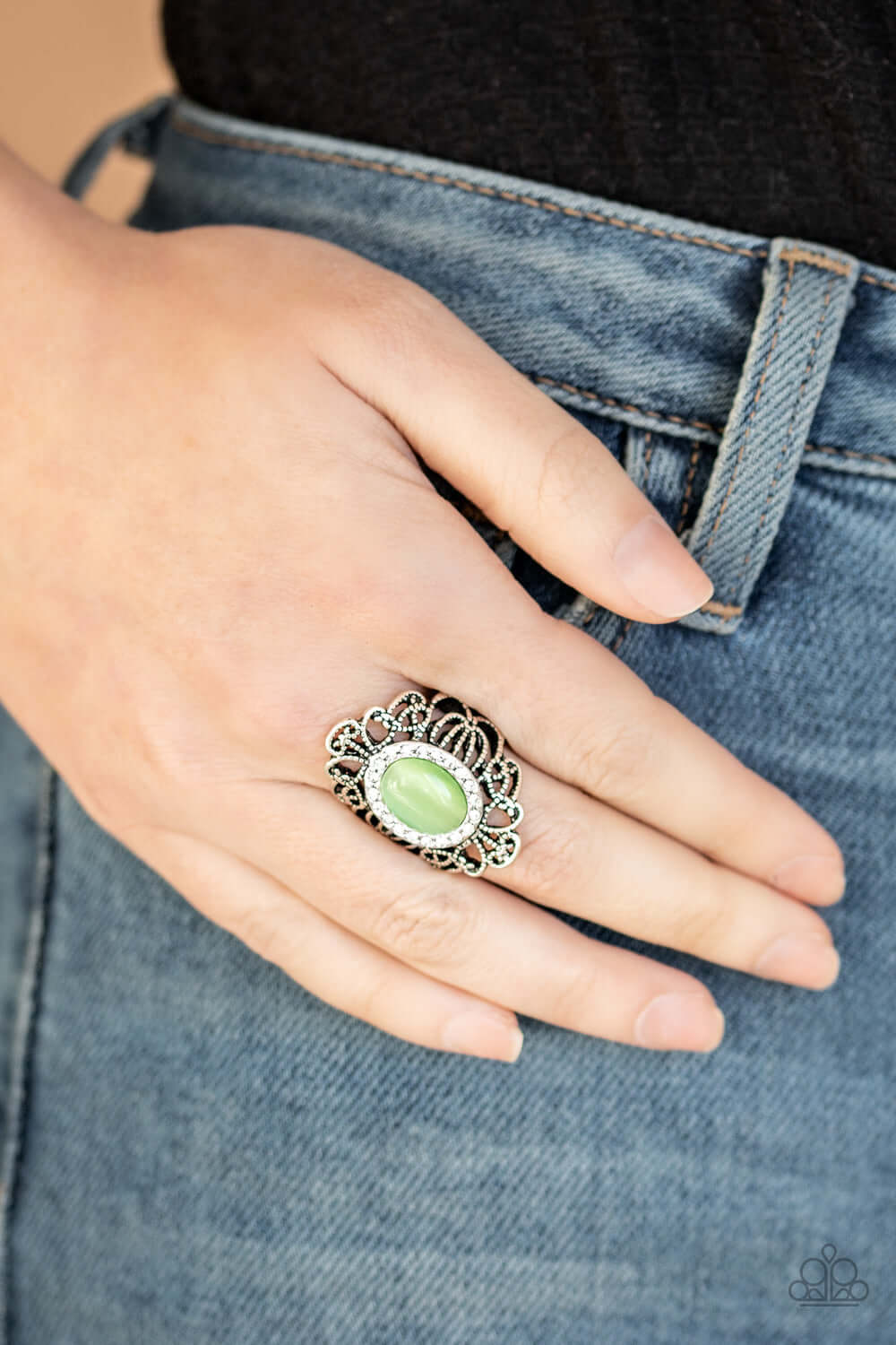 Paparazzi Accessories ✽ Dashingly Dewy - Green Ring✽Flat Rate Ship $4.50✽ - Image #2