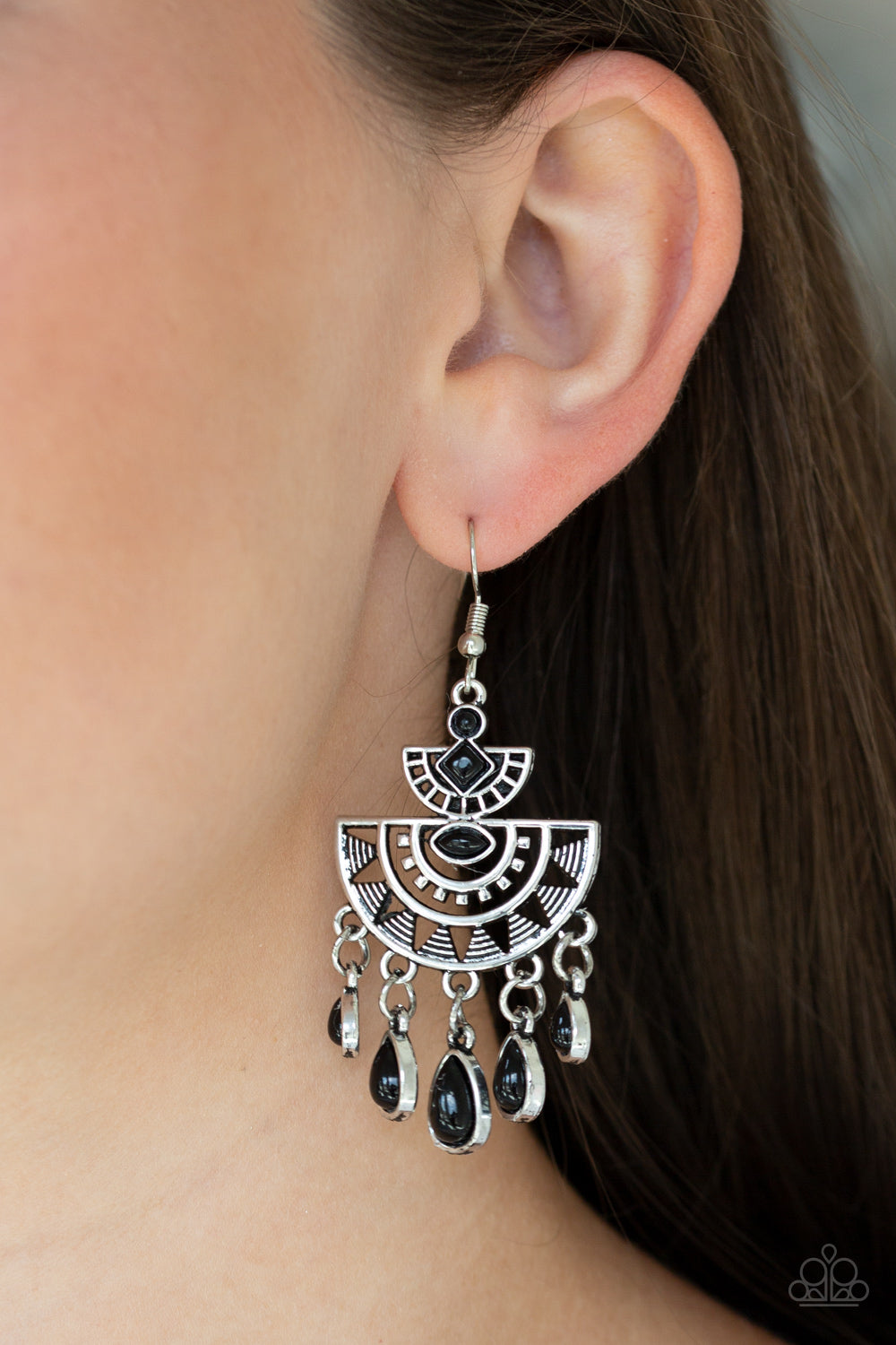 Paparazzi Accessories ✽ SOL Searching - Black Earrings✽Flat Rate Ship $4.50✽