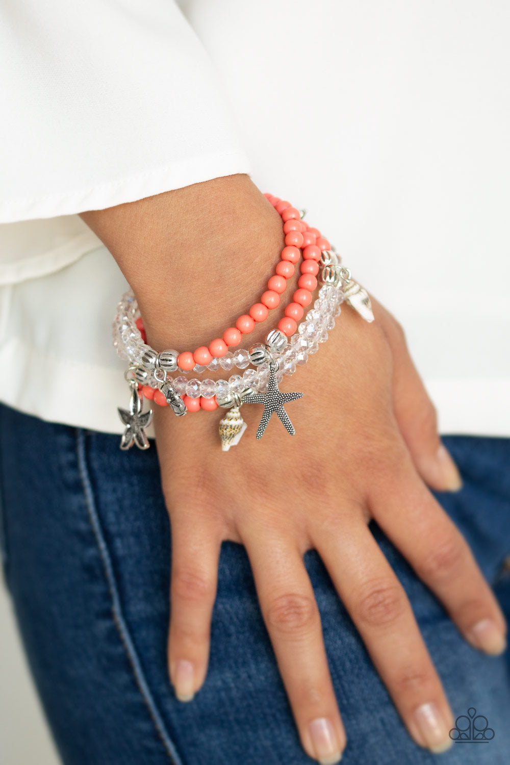 Paparazzi Accessories ✽ Ocean Breeze - Orange Bracelet✽Flat Rate Ship $4.50✽
