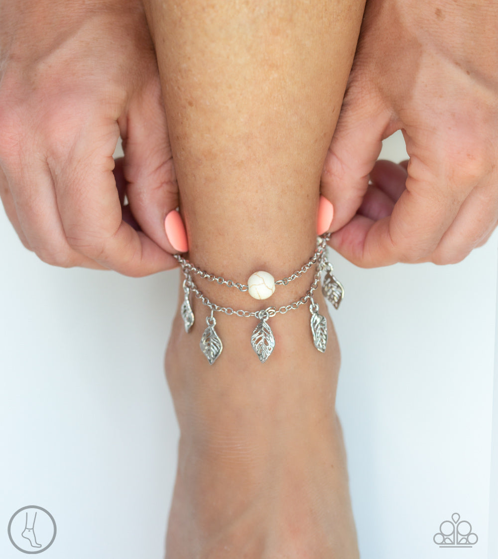 Paparazzi Accessories ✽ Earthy Explorer - White Anklet✽Flat Rate Ship $4.50✽