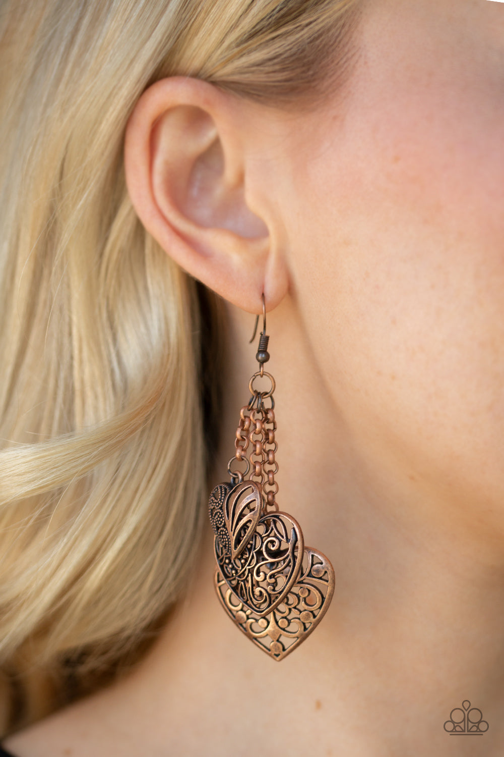 Paparazzi Accessories ✽ Once Upon A Heart - Copper Earrings✽Flat Rate Ship $4.50✽