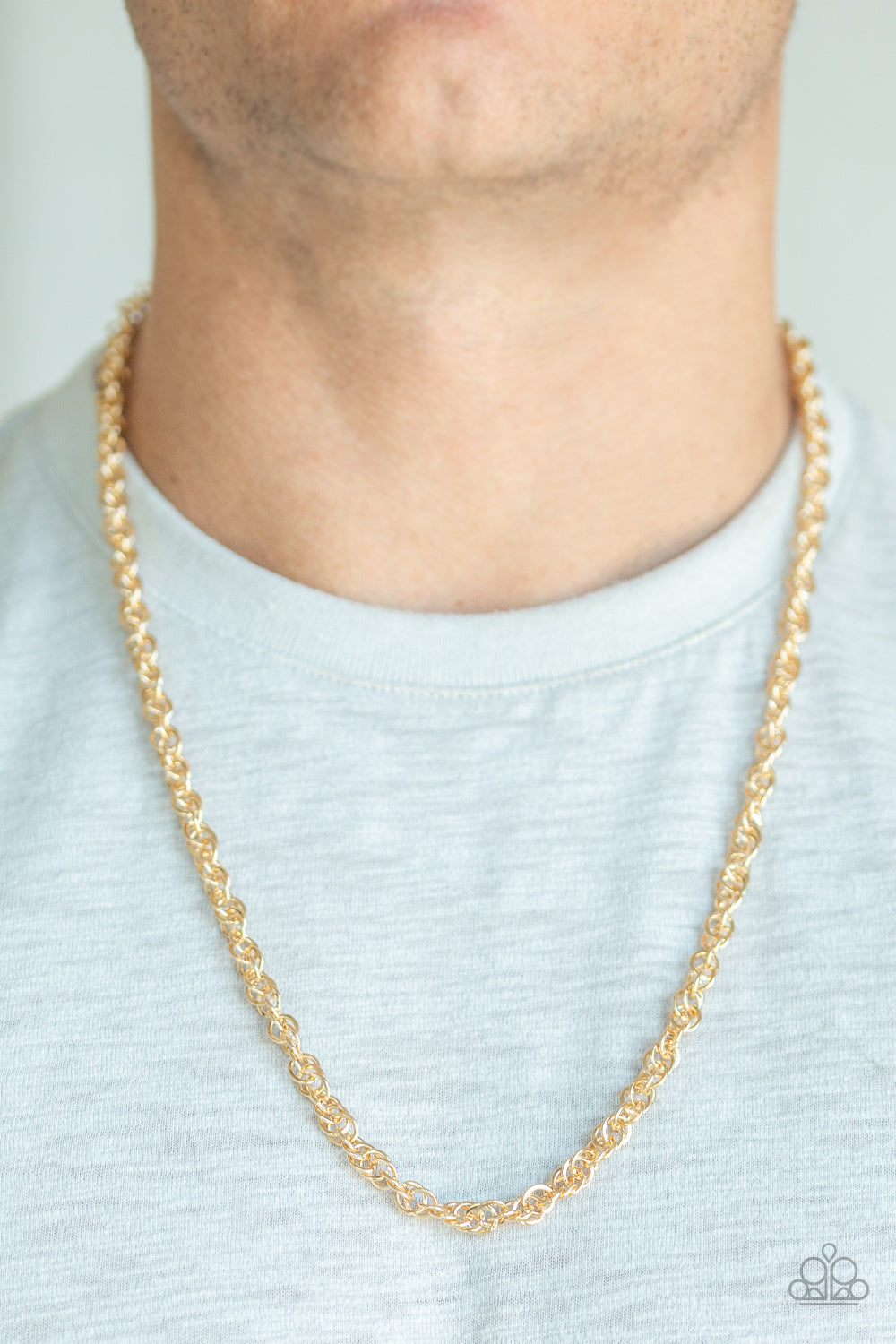 Paparazzi Accessories ✽ Lightweight Division - Gold Mens Necklace✽Flat Rate Ship $4.50✽