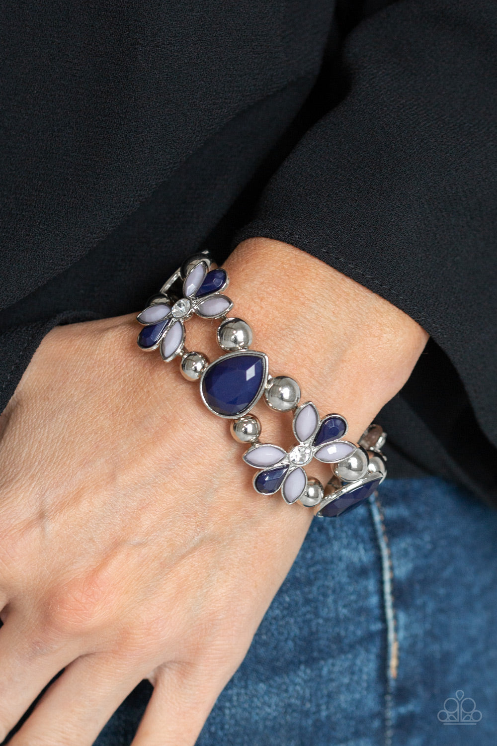 Paparazzi Accessories ✽ Fabulously Flourishing - Blue Bracelet✽Flat Rate Ship $4.50✽