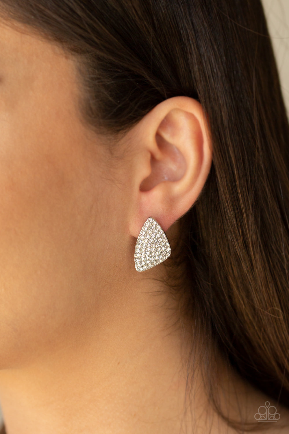 Paparazzi Accessories ✽ Supreme Sheen - White Post Earrings✽Flat Rate Ship $4.50✽