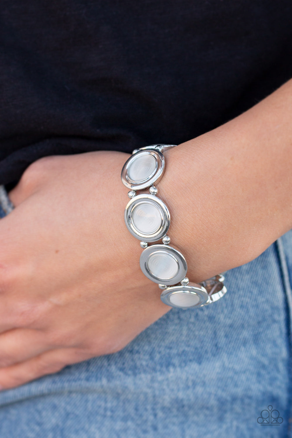 Paparazzi Accessories ✽ Muster Up The Luster - White Bracelet✽Flat Rate Ship $4.50✽
