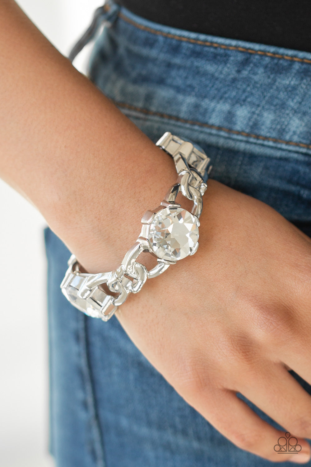Paparazzi Accessories ✽ Light Up The Room - White Bracelet✽Flat Rate Ship $4.50✽