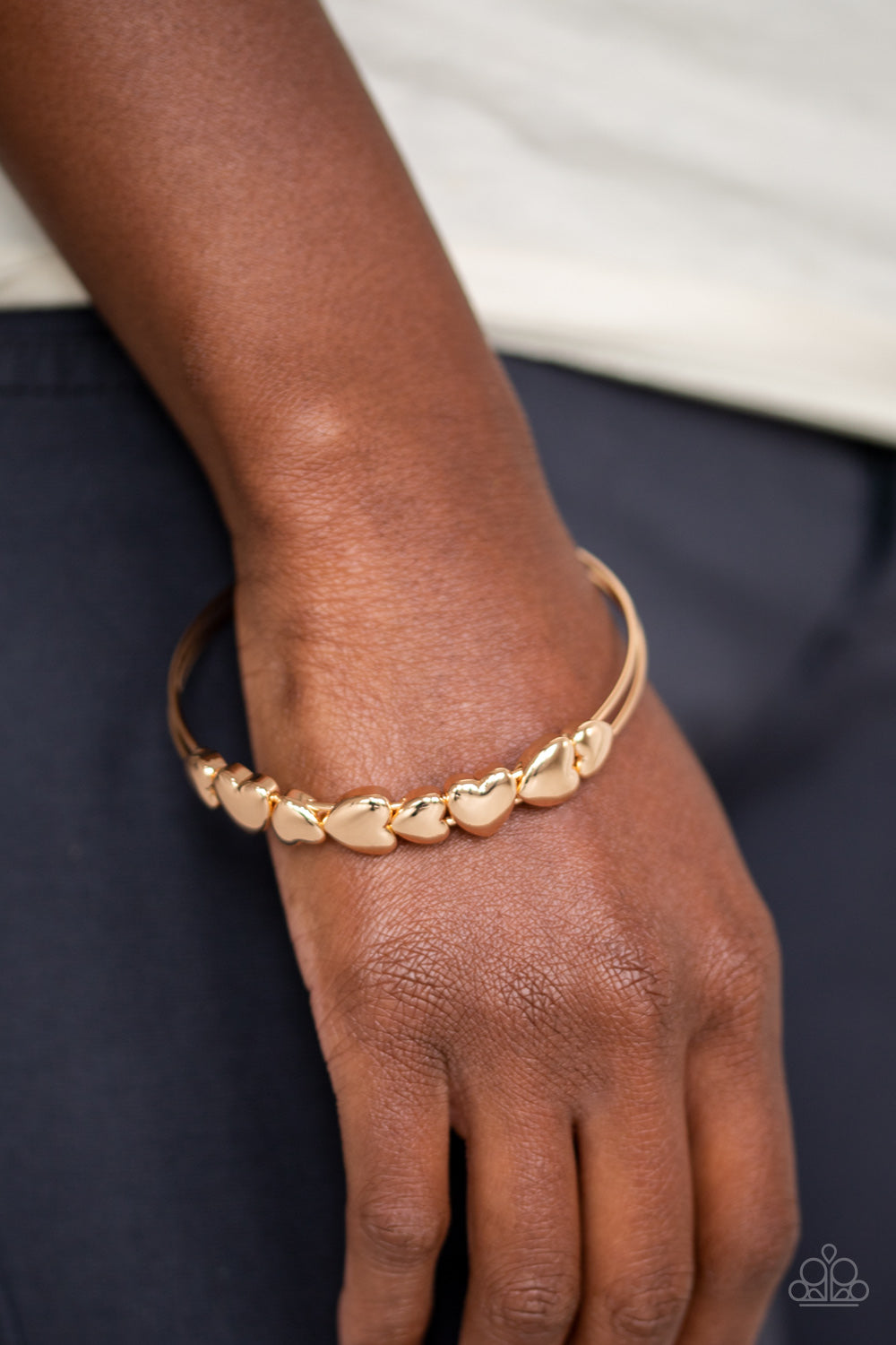 Paparazzi Accessories ✽ Totally Tenderhearted - Gold Bracelet✽Flat Rate Ship $4.50✽