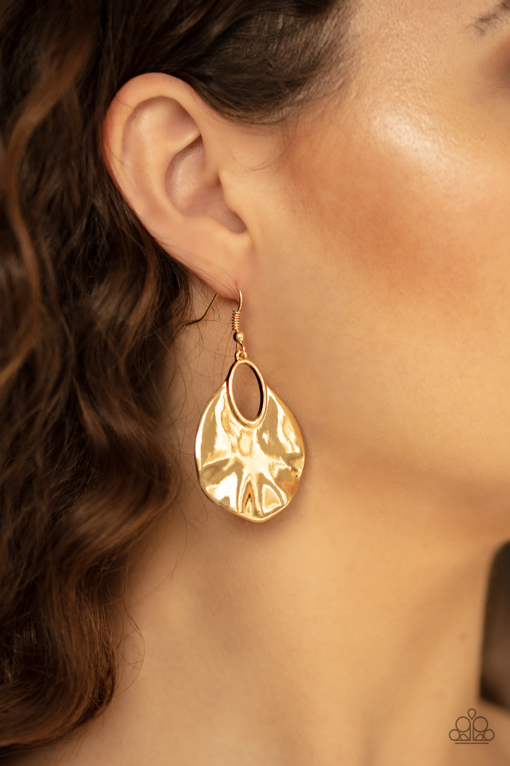Paparazzi Accessories ✽ Ruffled Refinery - Gold Earrings✽Flat Rate Ship $4.50✽