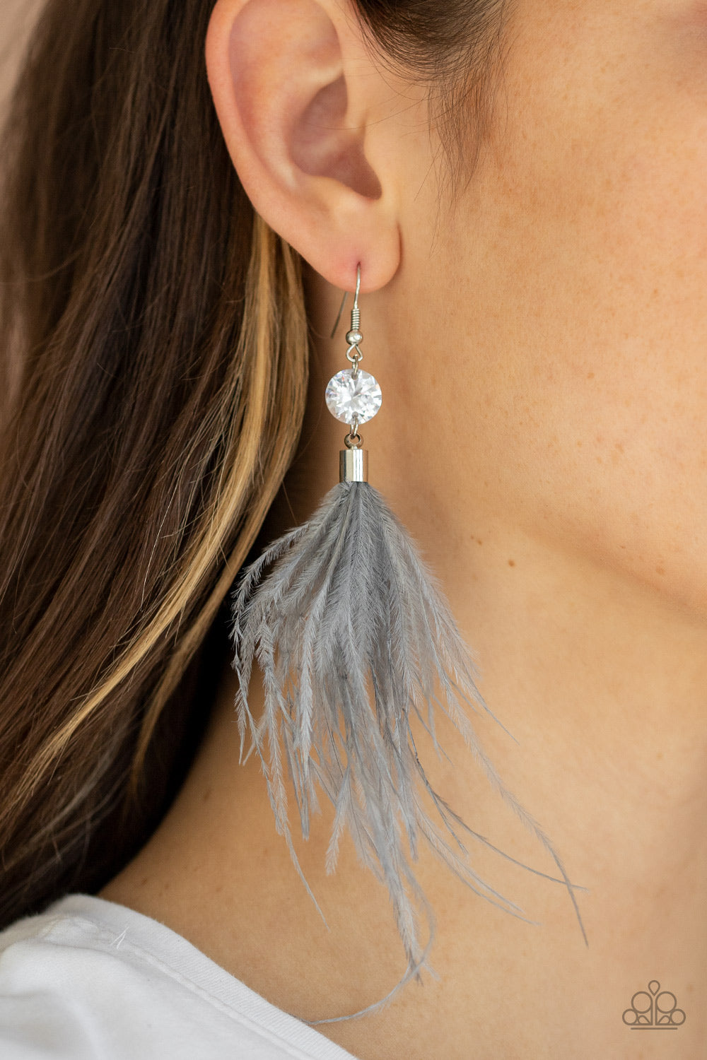 Paparazzi Accessories ✽ Feathered Flamboyance - Silver Earrings✽Flat Rate Ship $4.50✽