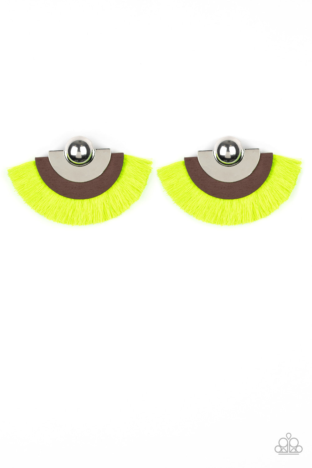 brought✽to✽you✽by✽blingflingbykat✽fan-the-flamboyance-yellow-post earrings✽paparazzi-accessories