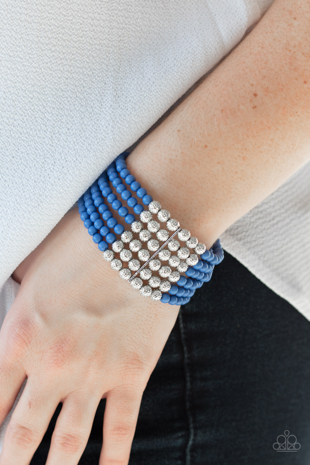 Paparazzi Accessories ✽ LAYER It On Thick - Blue Bracelet✽Flat Rate Ship $4.50✽