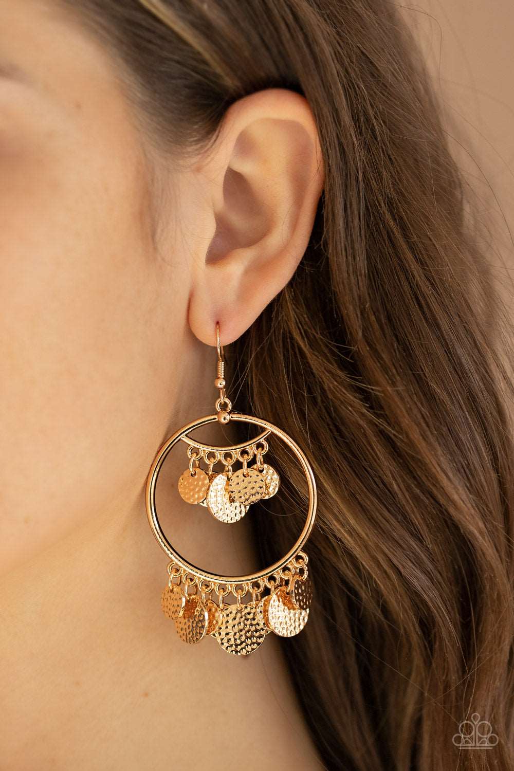 Paparazzi Accessories ✽ All-CHIME High - Gold Earrings✽Flat Rate Ship $4.50✽