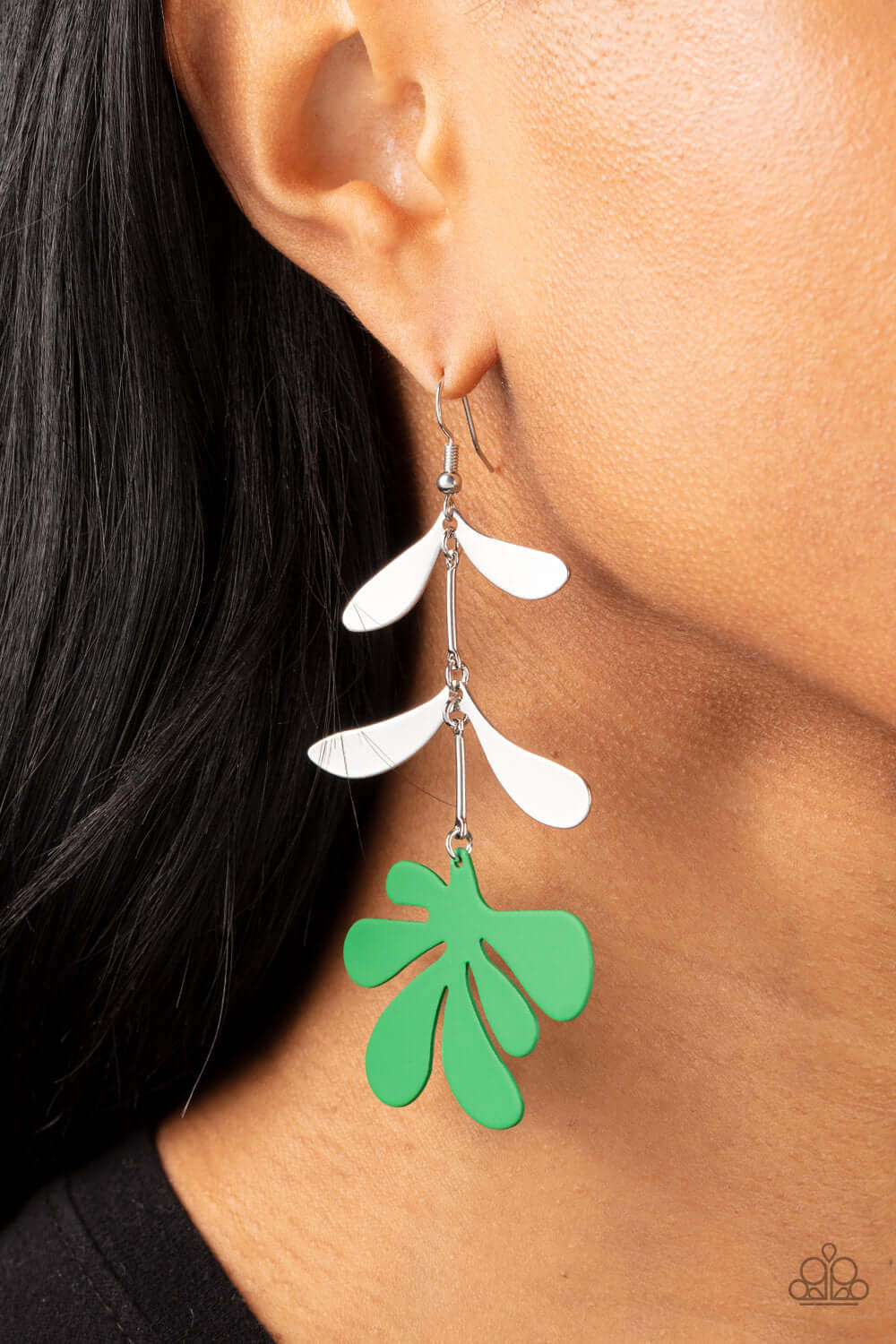 Paparazzi Accessories ❋Palm Beach Bonanza - Green Earrings❋ Flat Rate Ship $4.50❋ - Image #2