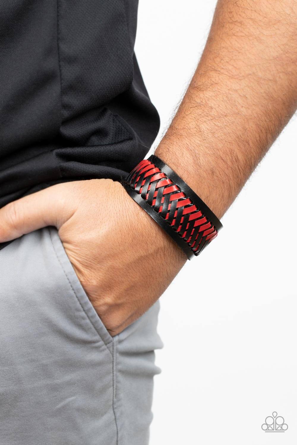 Paparazzi Accessories ❋Punk Rocker Road - Red Bracelet❋ Flat Rate Ship $4.50❋ - Image #2