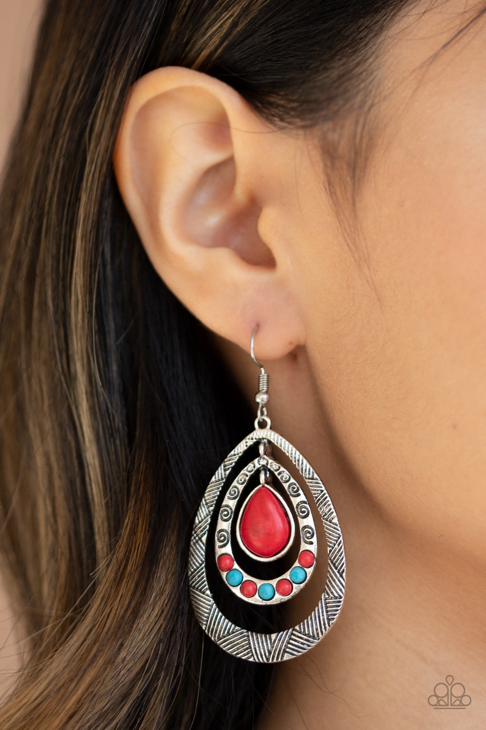Paparazzi Accessories ✽ Terra Teardrops - Red Earrings✽Flat Rate Ship $4.50✽