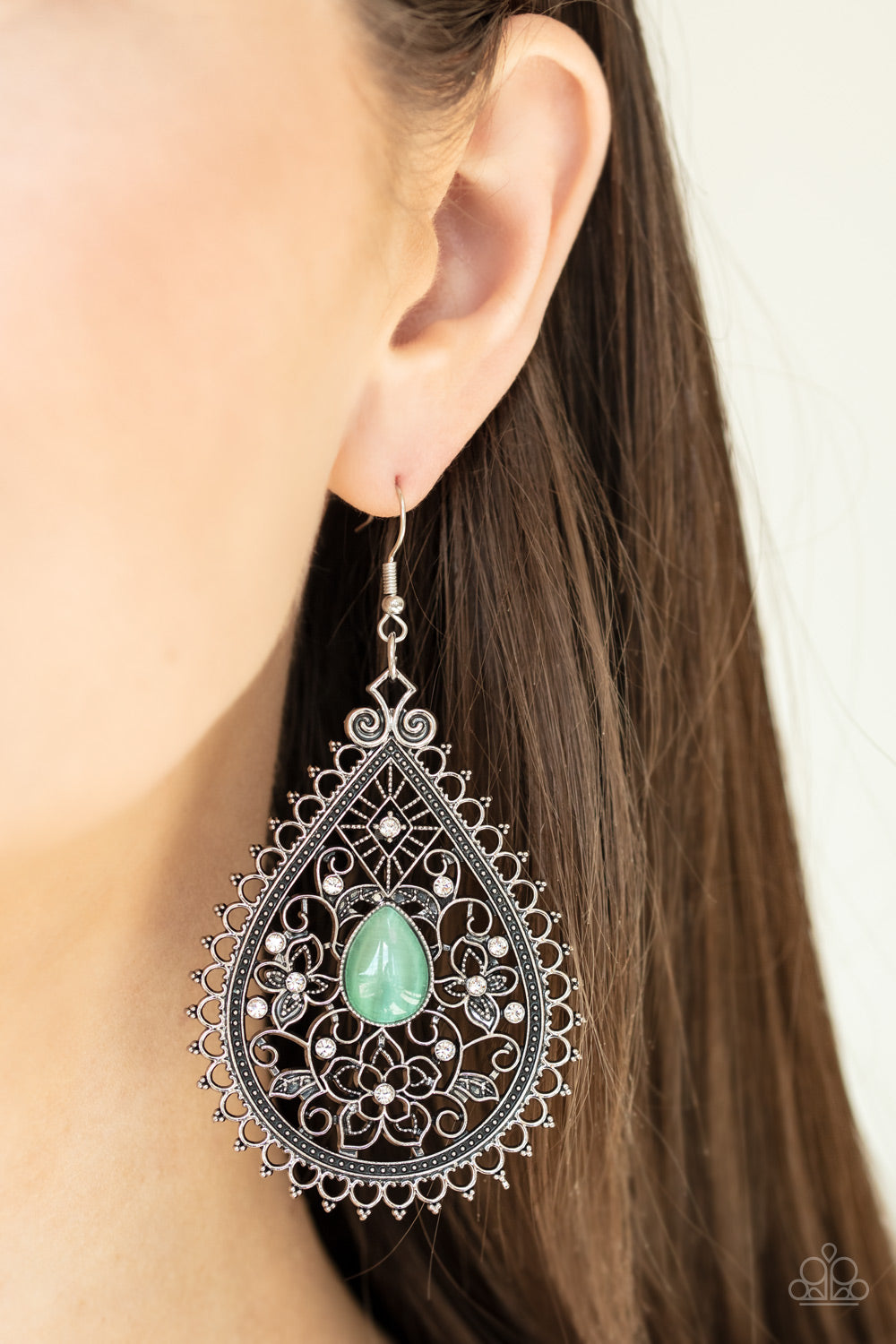 Paparazzi Accessories ✽ Eden Glow - Green Earrings✽Flat Rate Ship $4.50✽