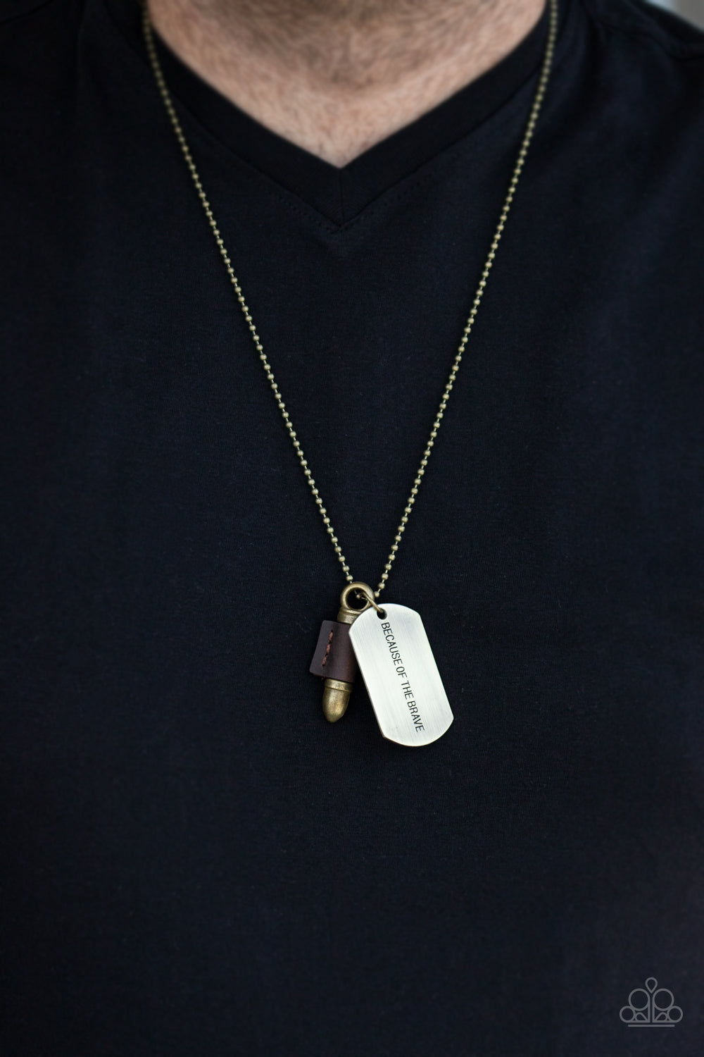 Paparazzi Accessories ✽ Proud Patriot - Brass Mens Necklace✽Flat Rate Ship $4.50✽