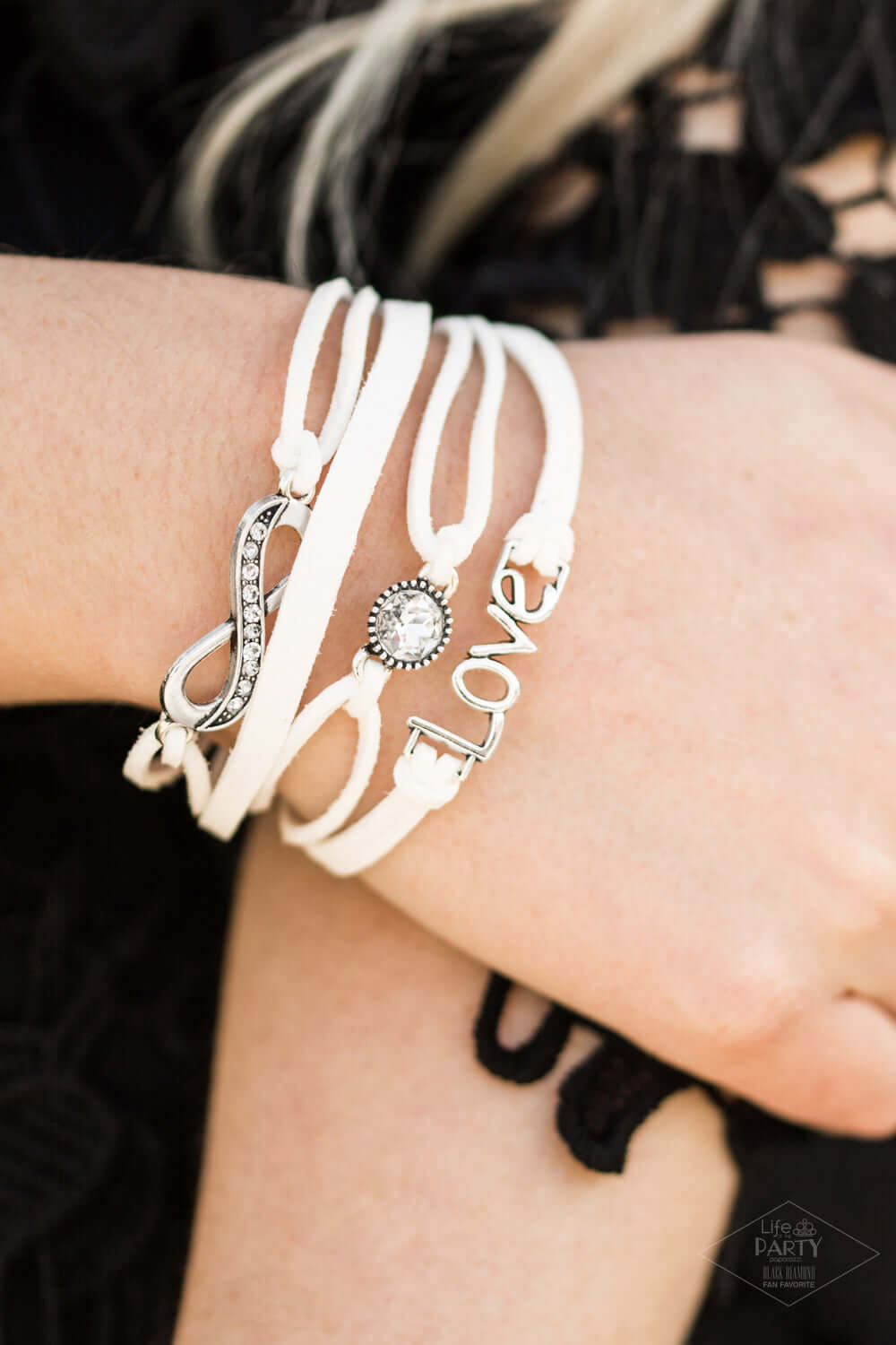 Paparazzi Accessories ✽ Infinitely Irresistible - White Bracelet✽Flat Rate Ship $4.50✽ - Image #2