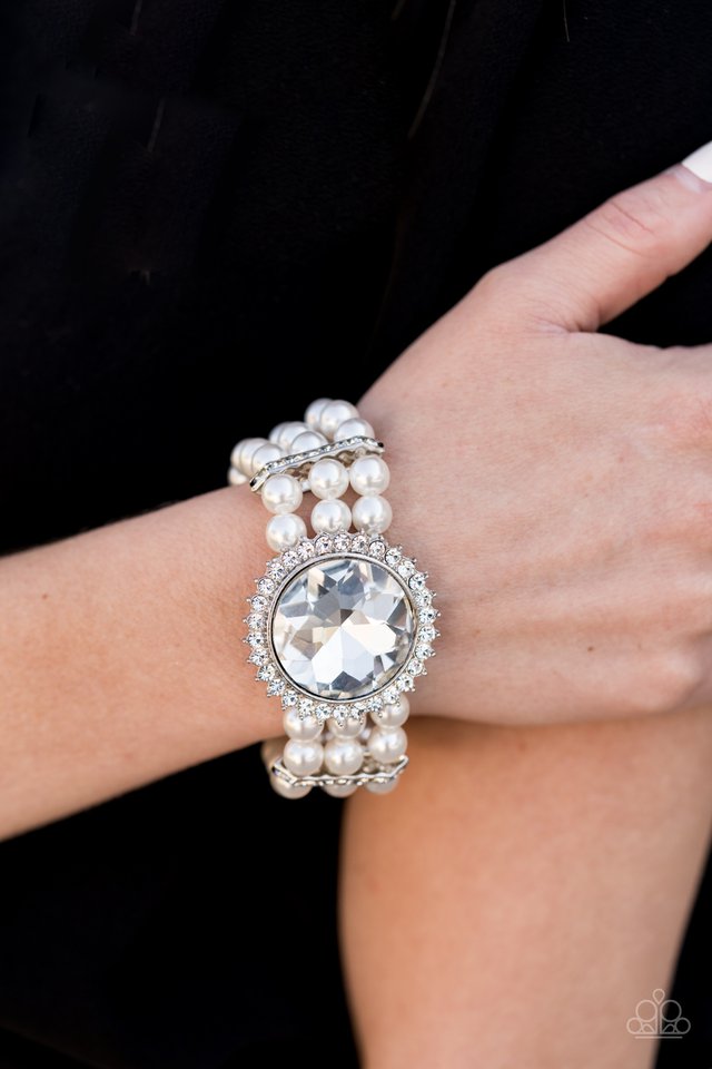 Paparazzi Accessories ❋Speechless Sparkle - White Bracelet❋ Flat Rate Ship $4.50❋