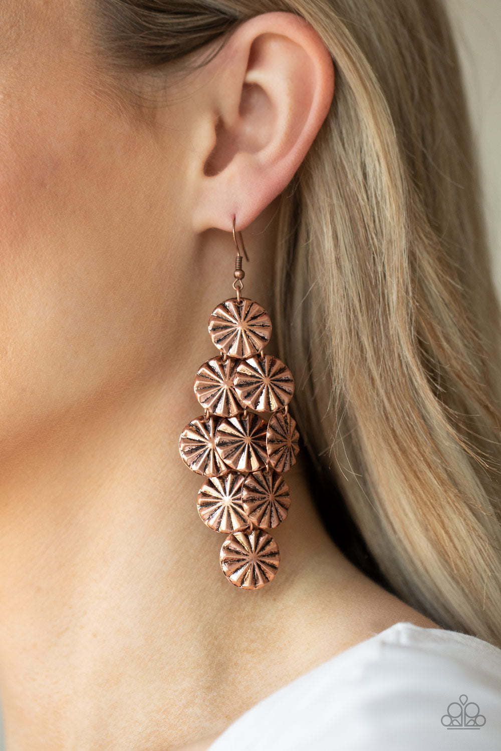 Paparazzi Accessories ✽ Star Spangled Shine - Copper Earrings✽Flat Rate Ship $4.50✽