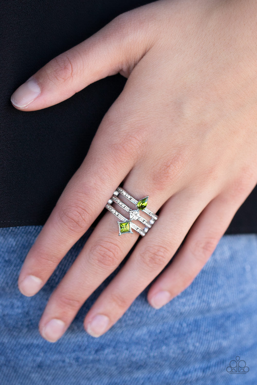 Paparazzi Accessories ✽ Triple Throne Twinkle - Green Ring✽Flat Rate Ship $4.50✽ - Blingflingbykat