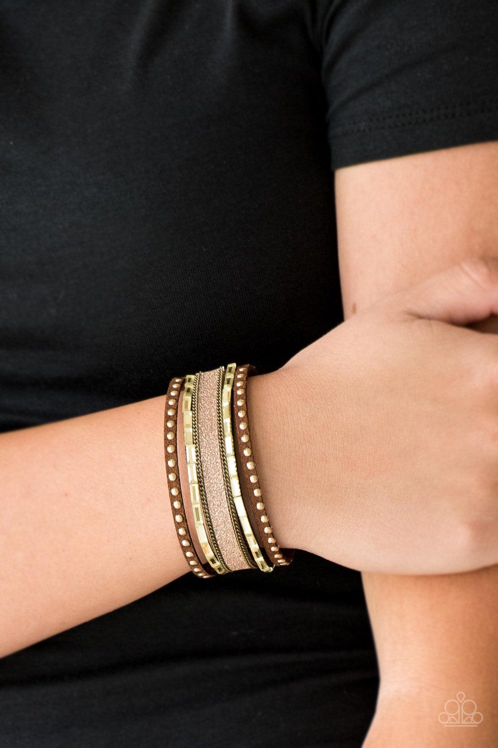 Paparazzi Accessories ✽ Seize The Sass - Brass Bracelet✽Flat Rate Ship $4.50✽ - Image #2