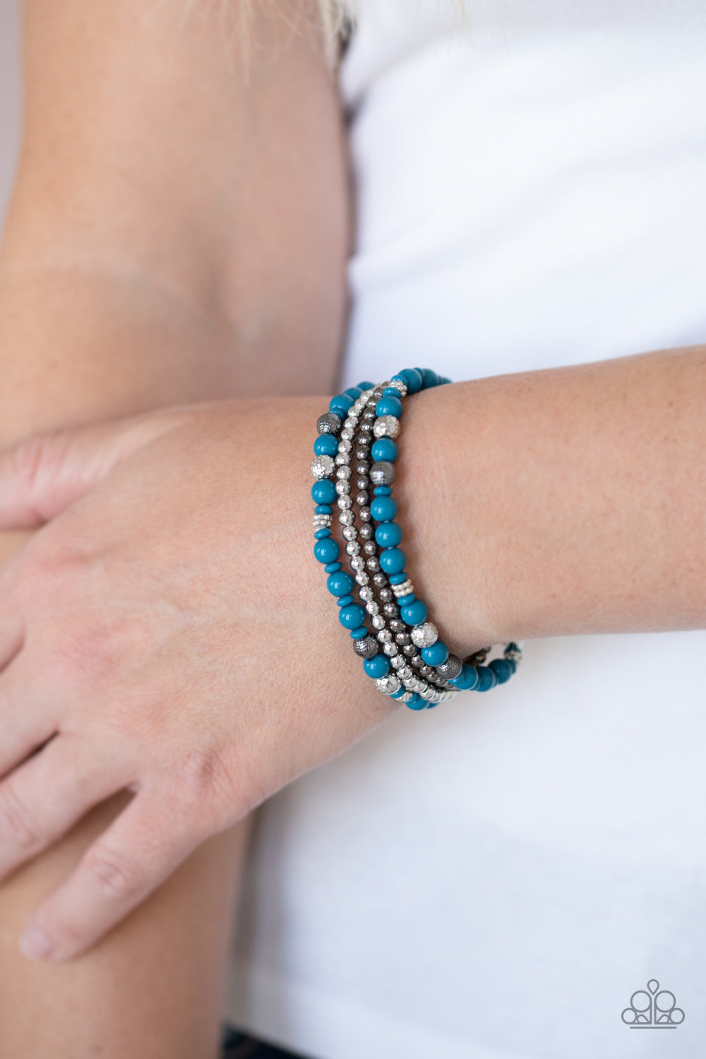 Paparazzi Accessories ✽ Stacked Style Maker - Blue Bracelet✽Flat Rate Ship $4.50✽