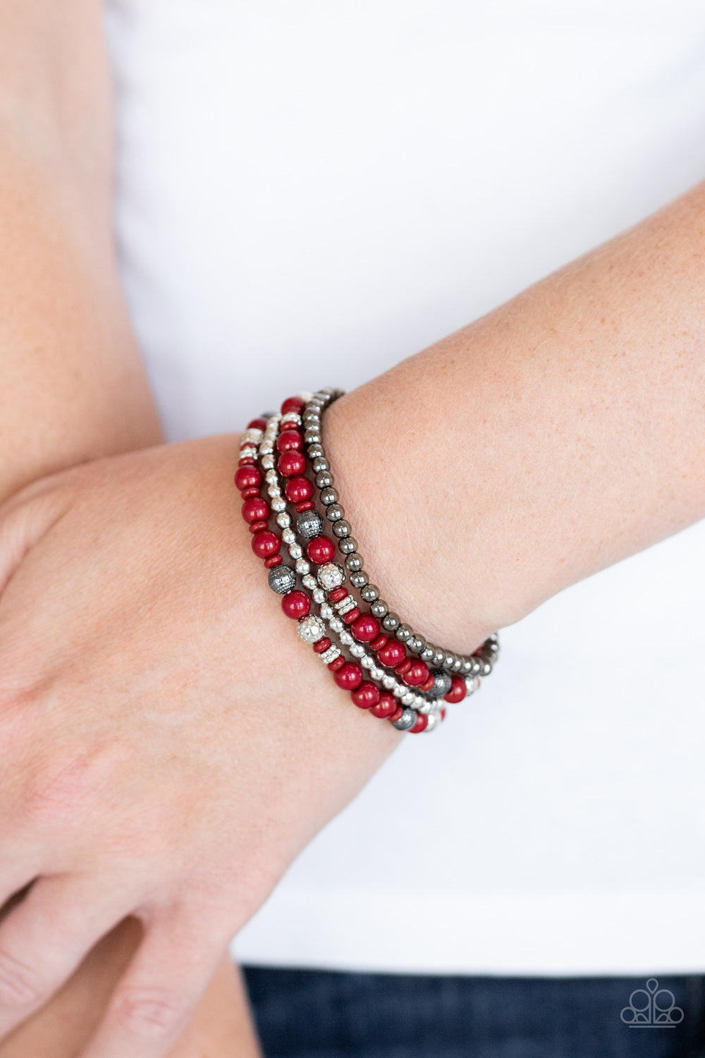 Paparazzi Accessories ✽ Stacked Style Maker - Red Bracelet✽Flat Rate Ship $4.50✽ - Blingflingbykat