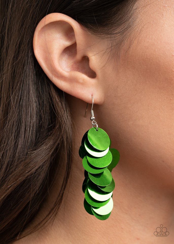 Paparazzi Accessories ✽Now You SEQUIN It - Green Earrings✽Flat Rate Ship $4.50✽