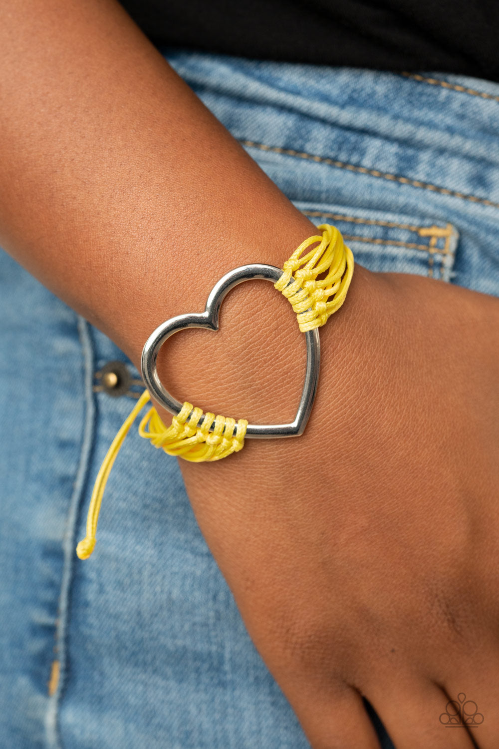 Paparazzi Accessories ✽ Playing With My HEARTSTRINGS - Yellow Bracelet✽Flat Rate Ship $4.50✽