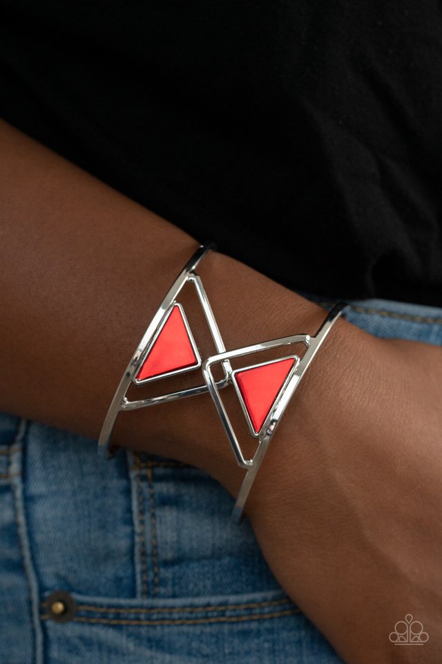 Paparazzi Accessories ✽ Pyramid Palace - Red Bracelet ✽ Flat Rate Ship $4.50✽