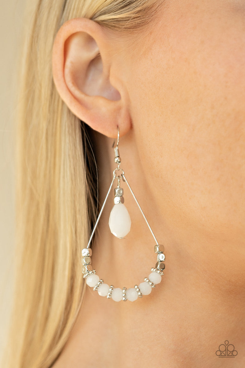 Paparazzi Accessories ❋Lovely Lucidity - White Earrings❋ Flat Rate Ship $4.50❋