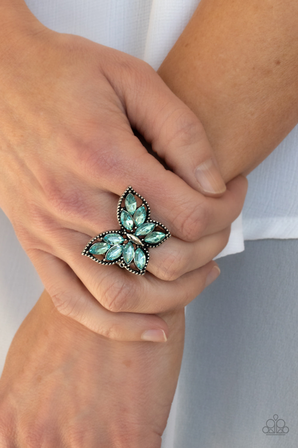 Paparazzi Accessories ✽Fluttering Fashionista - Blue Ring✽Flat Rate Ship $4.50✽