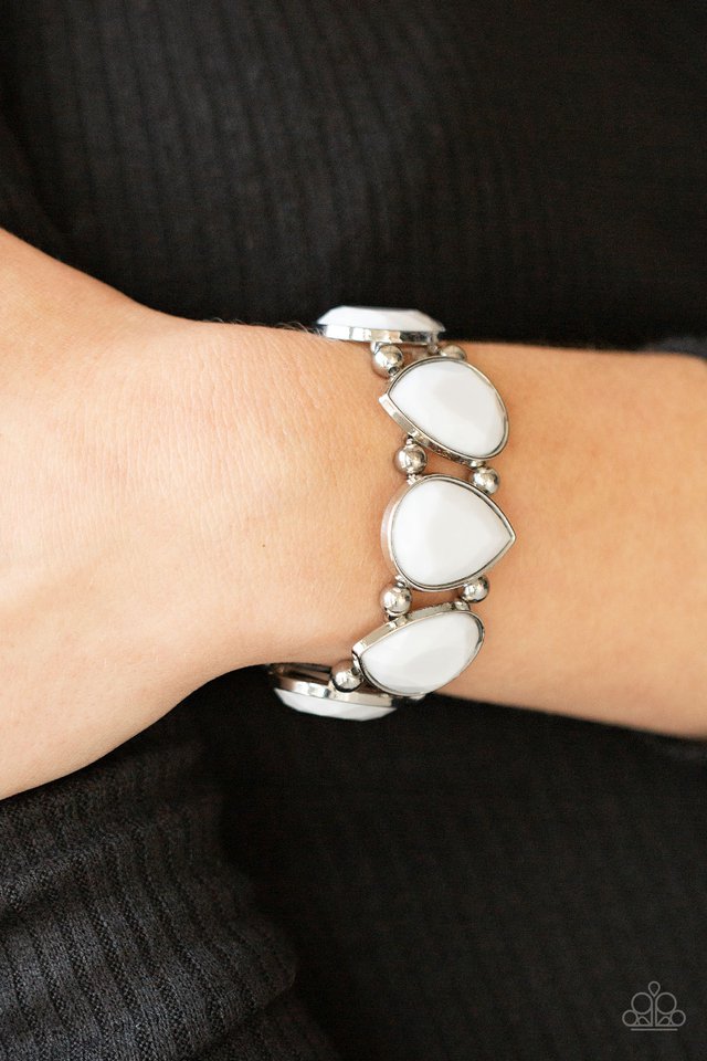 Paparazzi Accessories ❋Flamboyant Tease - White Bracelet❋ Flat Rate Ship $4.50❋
